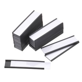 MECCANIXITY Label Holders 0.8" x 3" C Channel Rubber Magnetic for Metal Shelves Organize, Office File Cabinets Pack of 60
