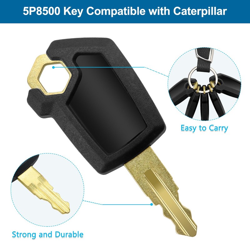 VooGenzek 5 pieces replacement ignition key, 5P8500, construction machinery key,