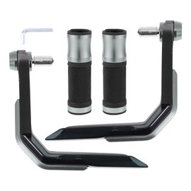 X AUTOHAUX 7/8" 22mm 15/16" 24mm Motorcycle Hand Grips Cover Kit Non Slip Aluminum Alloy Handlebar Grips for Motorcycle Scooter Bicycle ATV Titanium Tone