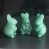 HLbshi Cute Hand Carved Gemstone Crystal Rabbit Bunny Figurine Animal
