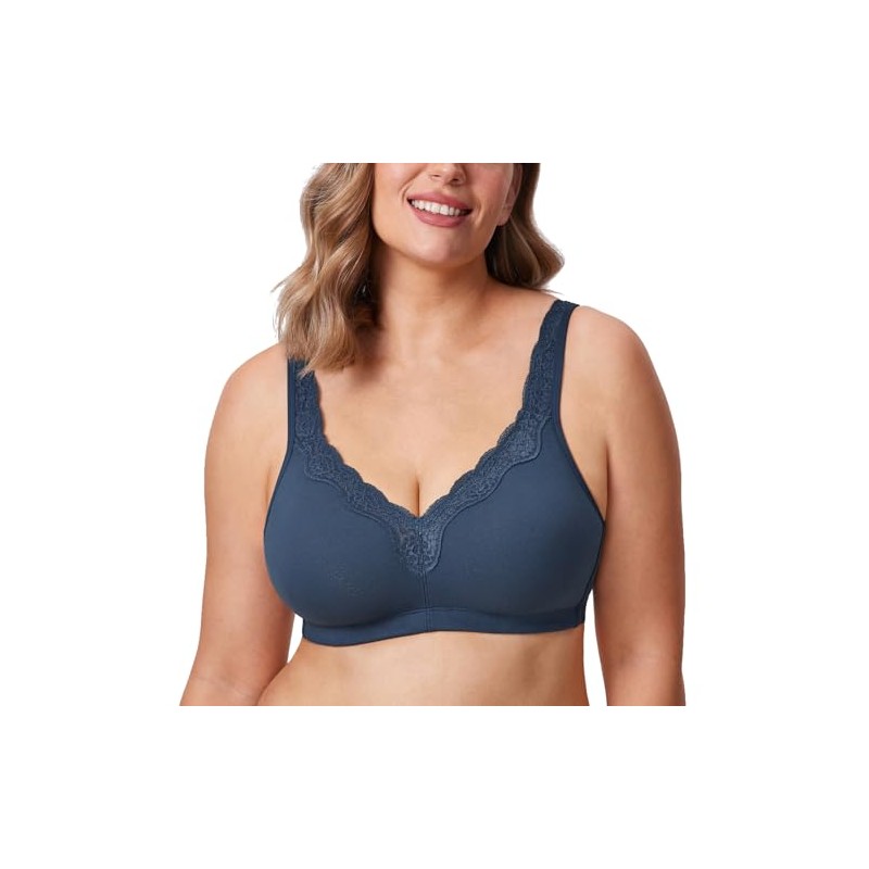 Delimira Brasier de algodón cómodo sin Espuma, sin Aros, de