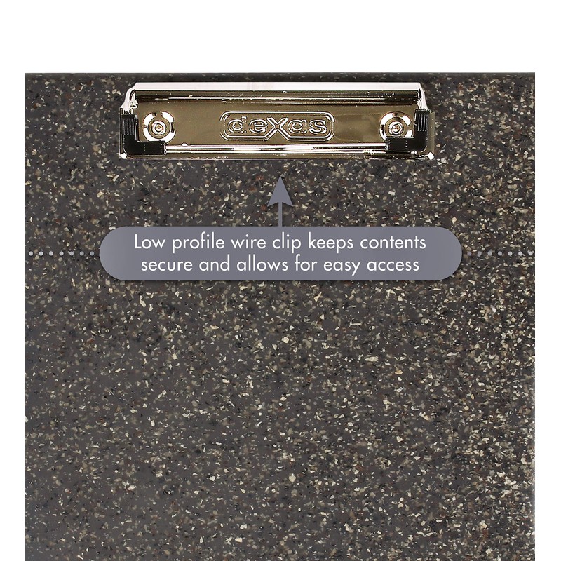 Dexas Slimcase 2 Storage Clipboard with Side Opening, Heavy Granite