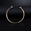 Linsoir beads Stainless Steel Adjustable Bangle Bracelets for Women Gold/Silver/Rhodium