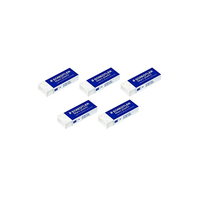 5 x Staedtler Mars Plastic Pencil Eraser Rubbers School Office