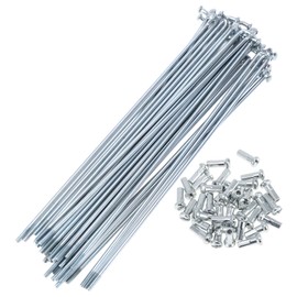 A ABSOPRO 36 Set 13G Bicycle Spokes 155mm Bike Wheel Spokes Galvanized Carbon Steel Silver Tone