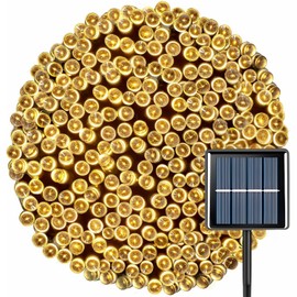 EZONEDEAL 39ft Solar Lights for Outside, 8 Mode Solar String Lights Outdoor Waterproof Solar String Lights for Outside Decor Garden Wedding Party Home, Patio, Balcony (200LED Warm)