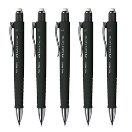 Faber-Castell 205260 Mechanical Pencil Poly Matic Black, 5 Pencils, 0.7 mm, Hardness B