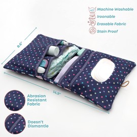 HAMUR - Bolsa organizadora portátil para bebé, mini pañalera plegable para carriola y viaje, ideal para recién nacidos, niños y niñas, diseño de conejitos