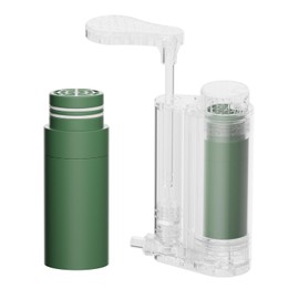 Purewell Replaceable Water Filter for Stainless Steel Water Purifier - Emergency Water Filter Pump with 3-Stage Integrated Filter for Camping Hiking Backpacking