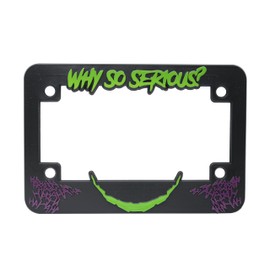 Holder for License Plate License Plate Holder for Joker Why So Serious? Motorcycle 3D License Plate Frame Universal Motorcycle License Plate (Lime Green&Purple) Mod-L07P-20
