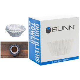 20104.0006 BUNN (600 Filters) 8-12 Cup Coffee Filters BUNN Heavy Weight Paper, 6 Pack 100 Counts