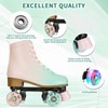 Silvertree High-Top Roller Skates for Girls - PU Leather, Light-Up