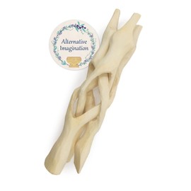 Alternative Imagination 8” Natural Wooden Tripod Stand - Home Decor Holder for Abalone Shell, Crystal Ball, Trinket Dish, Jewelry Dish, Key Bowl, Geode, and More