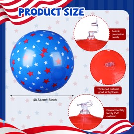Realspring 12 Pieces Fourth of July Beach Balls Patriotic Pool Floats Inflatable USA Independence Day Pool Ball for Swimming, Beach, Summer Activities, Floating Party Favors(16 Inch)