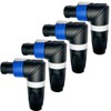 Elbow Right Angle Speakon Cable Adapter Connectors, 4 Pole L-Shape