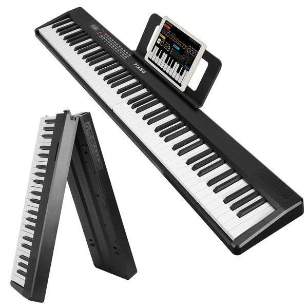 KOCASO 88 Keys Electronic Piano Keyboard Folding Piano Keyboard Rechargeable