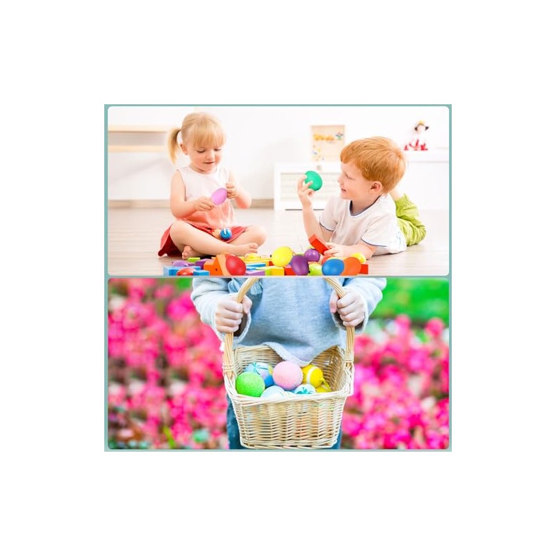 Augshy 14 PCS Egg Shakers Percussion Musical Egg Maracas Easter