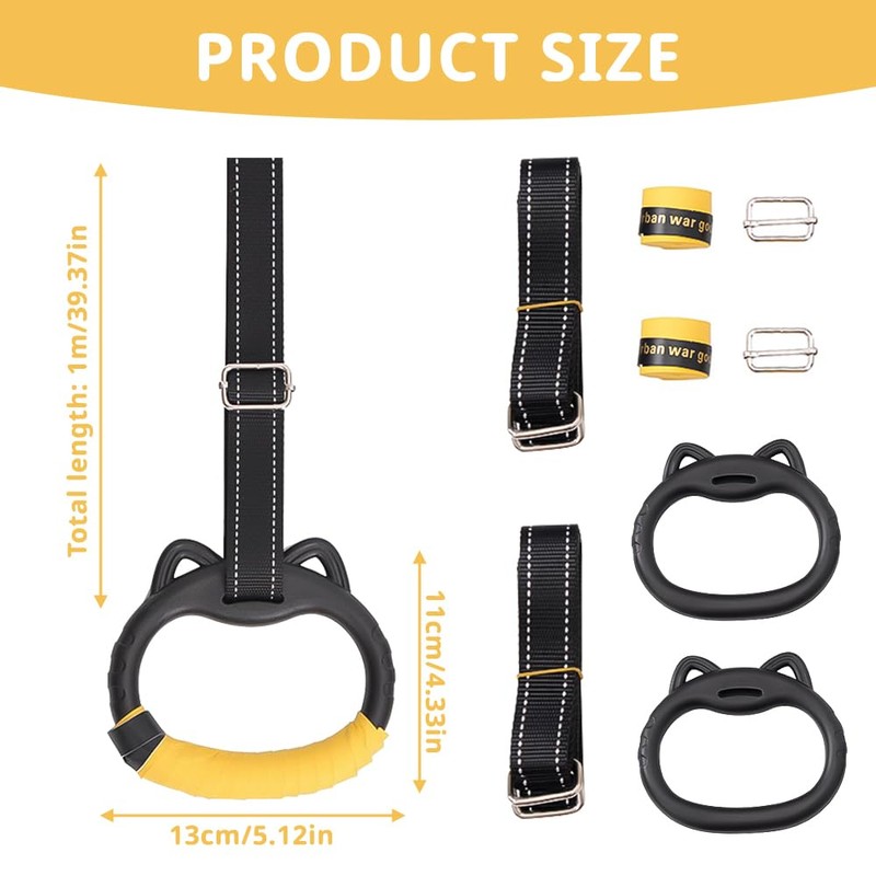 LYPPUL Gymnastics Rings for Kids, Home Exercise Rings,Fitness Children Trapeze