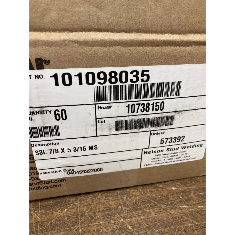 NELSON 101-098-035 WELDING STUDS, S3L 7/8 X 5 3/16 MS