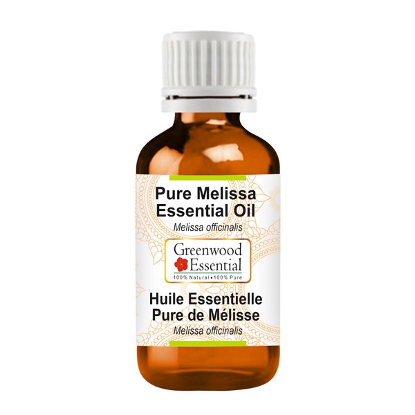 Greenwood Essential Naturally Pure Melissa Essential Oil (Melissa Officinalis) Naturally Pure Therapeutic Quality Steam Distilled 50 ml (1.69 oz)