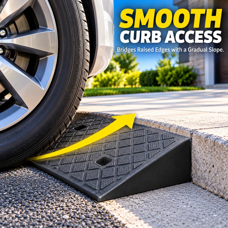 Threshold Ramp for Smooth Access – Non-Slip Plastic Transition Ramp