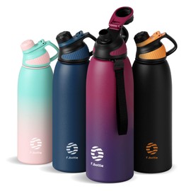 Fjbottle Stainless Steel Insulated Sports Water Bottle 50oz, BPA-Free, Double-Wall Vacuum, Magnetic Cap, No Straw, Cup Brush Included - Ideal Thermos for School, Fitness, and Outdoor Activities.