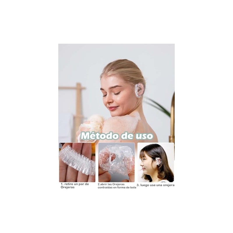300 Cofias Desechable Ducha Plástico Impermeables Baño Reutilizables Proteger Cabello