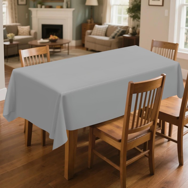CC-SLZP 3 Pack Premium Plastic Tablecloth, 54 x 108 inch