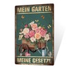 Putuo Decor Blechschild – Mein Garten, Meine Gesetze – Retro