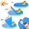 Baby Pool Float with Canopy UPF 50+ Sun Protection, 6-24