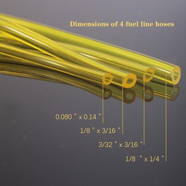 ZHRANXZ Fuel Line Gas Hose Tube 4 Size (per 2 feet) for Common 2-cycle Small Engines Primer bulb 530095646 Filter Chainsaw String Trimmer Blower Repair kit