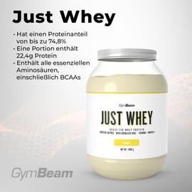 GymBeam GymBeam Just Whey Protein - Mehrkomponenten Molkenproteinpulver aus Weide-Kuhmilch, enth?lt alle essentiellen Aminos?uren inklusive BCAAs, unterst1tzt Muskelwachstum (1000 g, Banana)