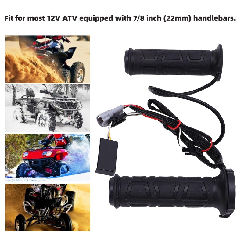 Jiawu Motorcycle Heated Grips, 1 Pair ATV Handlebar Grip Thumb