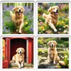 Golden Retriever Dog Coaster Set. 4 different Golden Retriever Dog