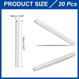sourcing map 20Pcs 2mm x 22mm Dowel Pins 304 Stainless Steel Support Shelves Pegs Fasten Elements Assortment Kit, Silver