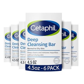Cetaphil - Barra facial y corporal de limpieza profunda para todos los tipos de piel, N/A, Pacquete 6