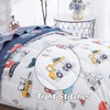 DJY 4 Pieces Cotton Toddler Bedding Set, Dinosaur Cars Reversible