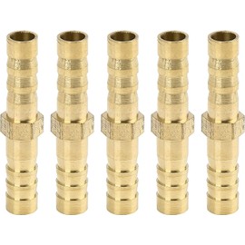 5pcs 6mm Brass Barb Hose Fitting Straight Union Connector for Air Water Gas Oil