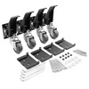 Workbench Caster kit 4 Heavy Duty Retractable Casters with 4