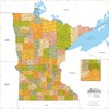 Minnesota ZIP Code Map with Counties - Standard - 36