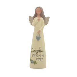 Feather & Grace Figurine Inscription Daughter You Have My Heart, Angel Memorial Indoor or Outdoor Decor, Sculptures or Statues As Inspirational Gifts-Resins, Multi, One Size