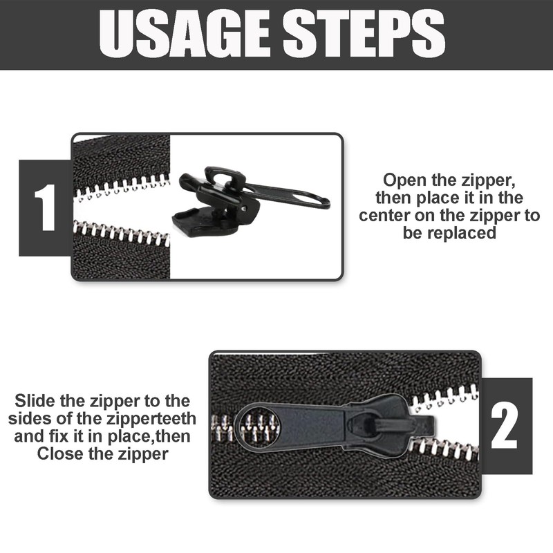 Pack of 6 Zip Slider Replacement, Beojonvy Zip Repair Set,