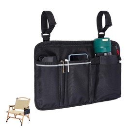 NICENEEDED Beach Chair Cup Holder, Camping Chair Side Hanging Storage Organizer Pouch Chair Arm Organizer, Universal Water Bottle Holder for Patio Lounger Foldable Camping Office Chair