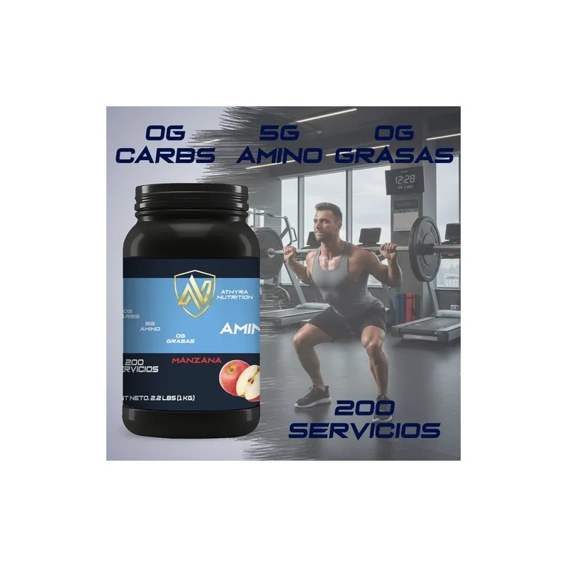 Aminoácidos Bcaas Suplemento Athyra Nutrition 1kg 200serv