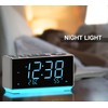 Dual Alarm Clock with FM Radio, Temperature & Humidity Display,