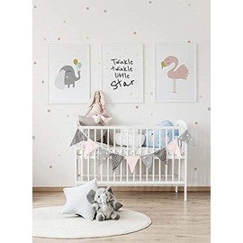 MILUKA Wall Sticker Children's Room Decoration Dots Pink - Wall Stickers for Children's Room Boys Circle Baby Room Decoration Boy - Wall Sticker Nursery Girl or Boy - Pink Pack of 75