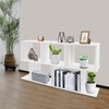 YUYFCC 2Pcs Geometric Bookshelf 2-Tier PVC S-Shaped Bookcase Freestanding Books