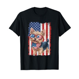 Yorkshire Terrier 4th of July Dog Patriotic USA Flag Yorkie Men Women T-Shirt