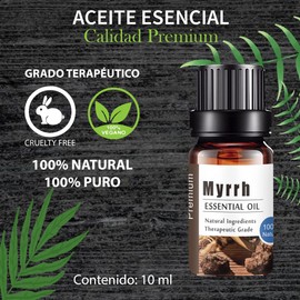 Aceites Esenciales de Mirra Aromaterapia - Natural 100% de Aceite Esencial Natural Conjunto de Difusores y Humidificadores con Caja de Regalo Exquisita (UVa Natural, 10 ML) (Mirra)