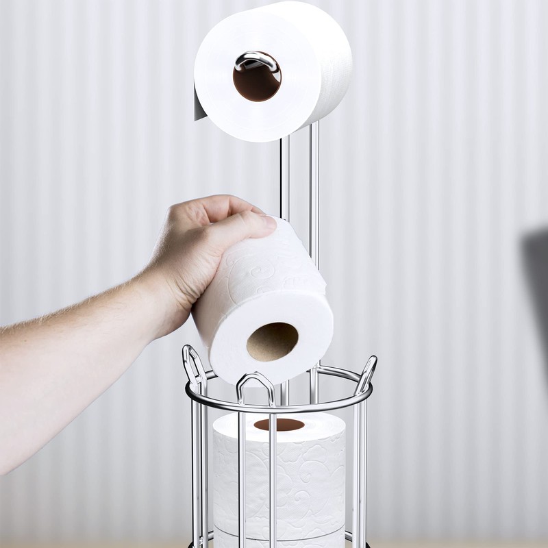 Meangood Toilet Paper Holder Stand and Tissue Paper Roll Dispenser